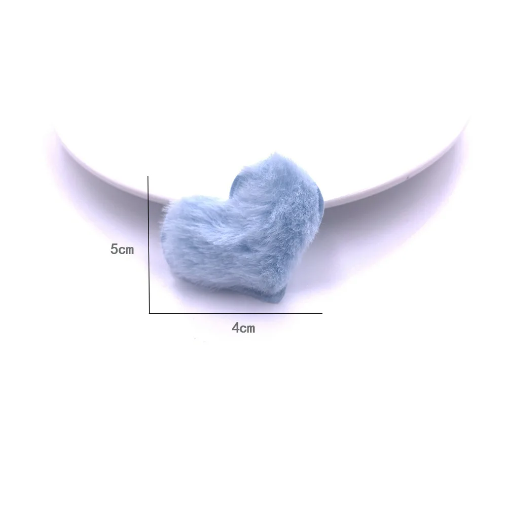 Factory Wholesale Custom 3D Mini Heart Shaped Furball Plush Personal DIY Garment Accessories For Women