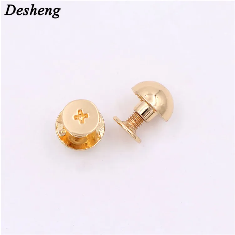 Metal polished rivets Luggage handbag Hardware accessories Decorative brass bottom 9mm foot rivets rotating screws