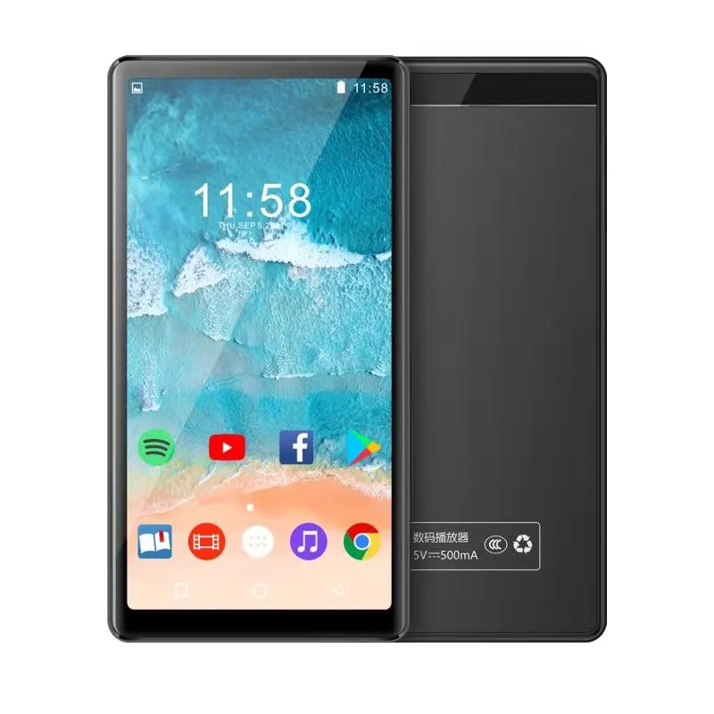 
WiFi MP4 Player with BT 5.0 inch 16GB Touch Screen MP3 Player Support APP Spotify up to 128GB Android 9.0 Smart mp3 player 