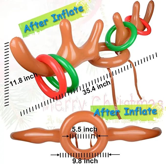 
Wholesale best selling cheap price PVC Christmas inflatable deer antler with rings 