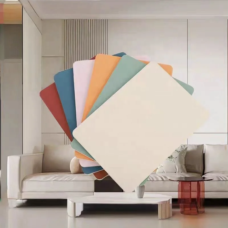 1220X2440mm Manufacture Decorative Indoor flat Wall Fiber Panel Single Color Bamboo Charcoal Wood Veneer