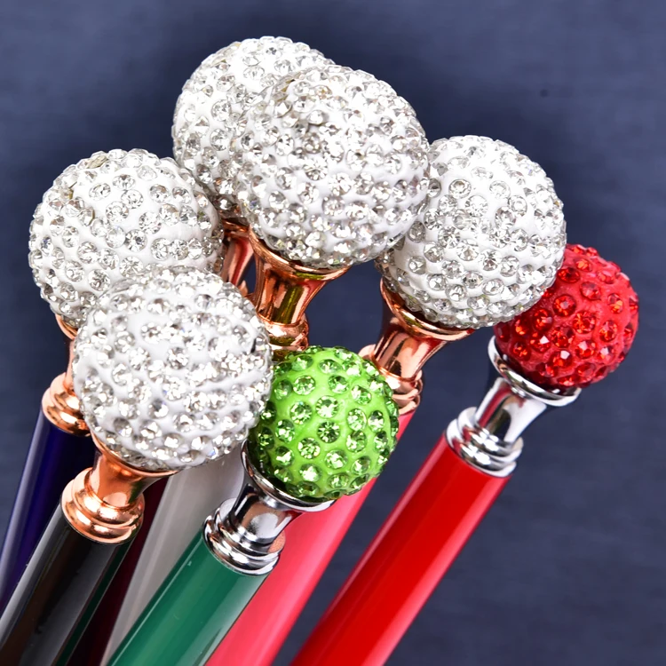 
Big diamond top multi color twist ball pen,Wholesale luxury for wedding souvenir metal ball point pen 