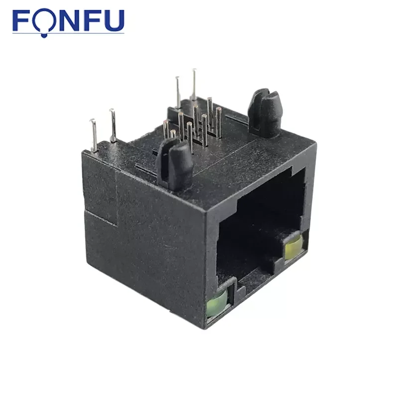 8P8C Ethernet RJ45 female Connector with light Without Shielded Modular Jack