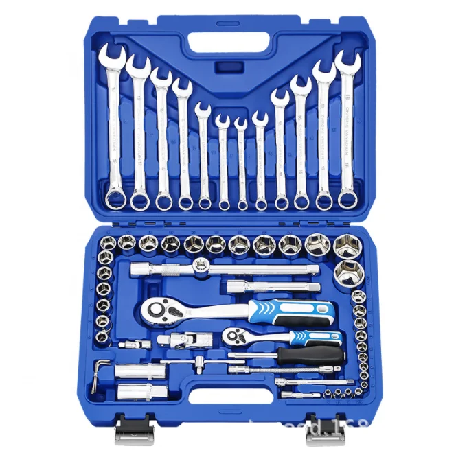 61pcs steel auto sleeve combination tool wrench set of hardware car repair tools  ratchet socket spanner set