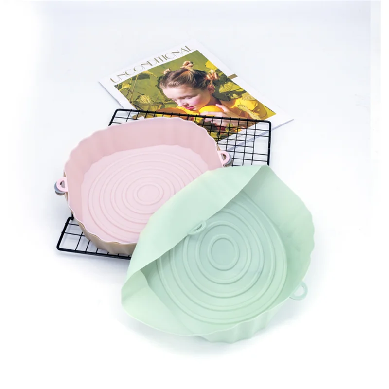 Non Stick Air Fryer Accessories Thin Type Air Fryer Basket Silicone Air Fryer Pan Liner Pot For Promotion Gifts