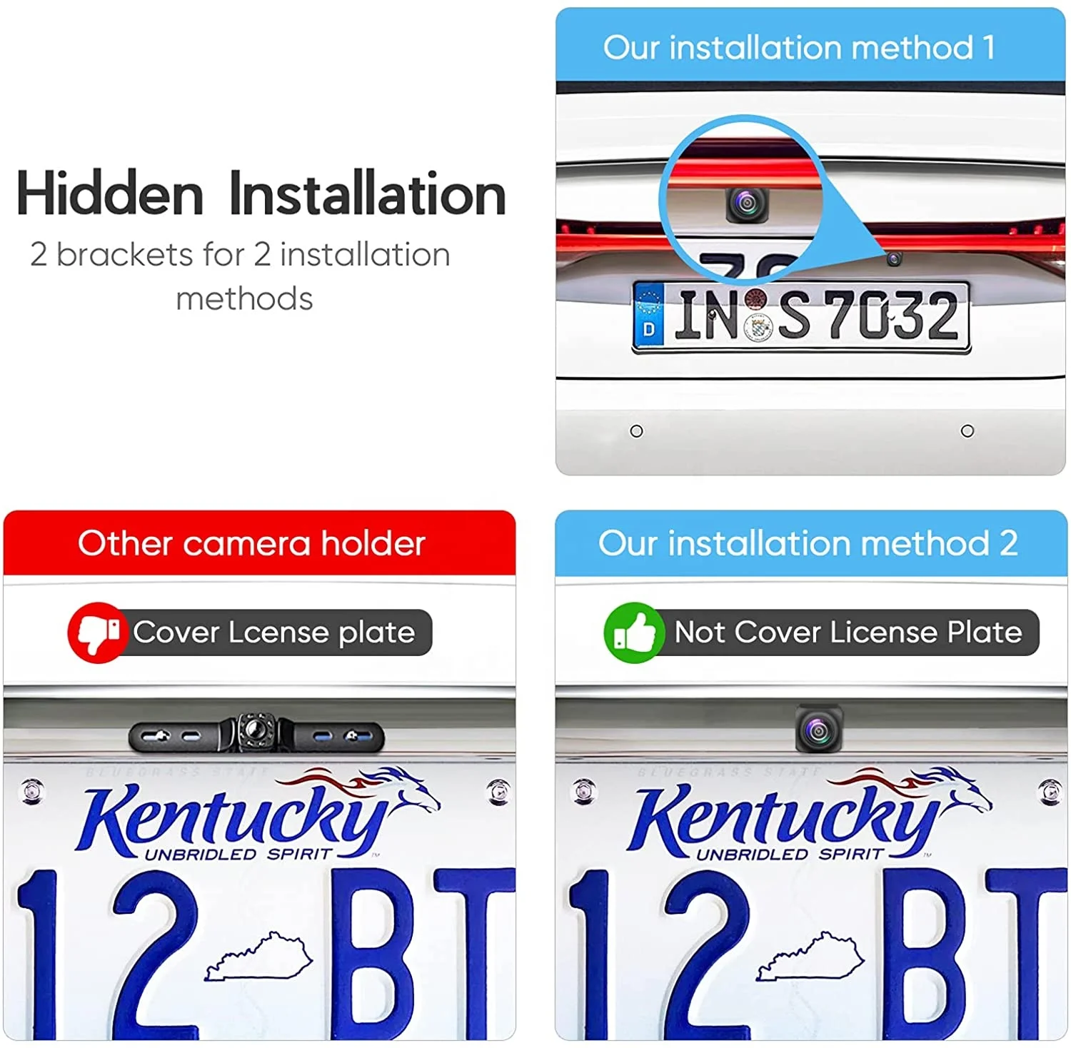 Night Vision IP69 Waterproof Rearview Camera Universal Reverse Cam Kit for Vehicle SUV RV Pickup AHD 720P 1080P Car camera