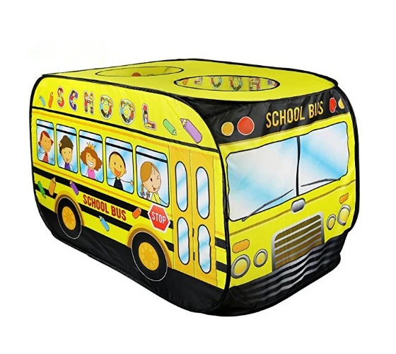 Camping outdoor waterproof kids toys playing tent children play school bus pop up tent