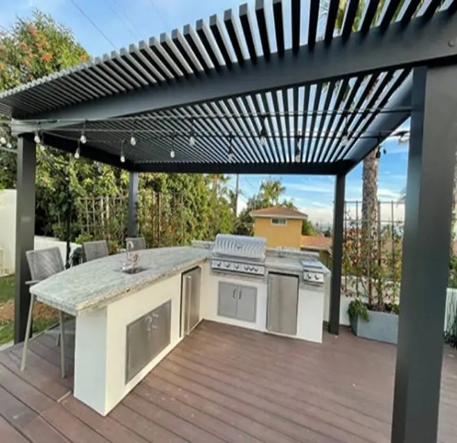 Подгонянный алюминиевый солнцезащитный козырек Pergola на открытом воздухе со светодиодным освещением