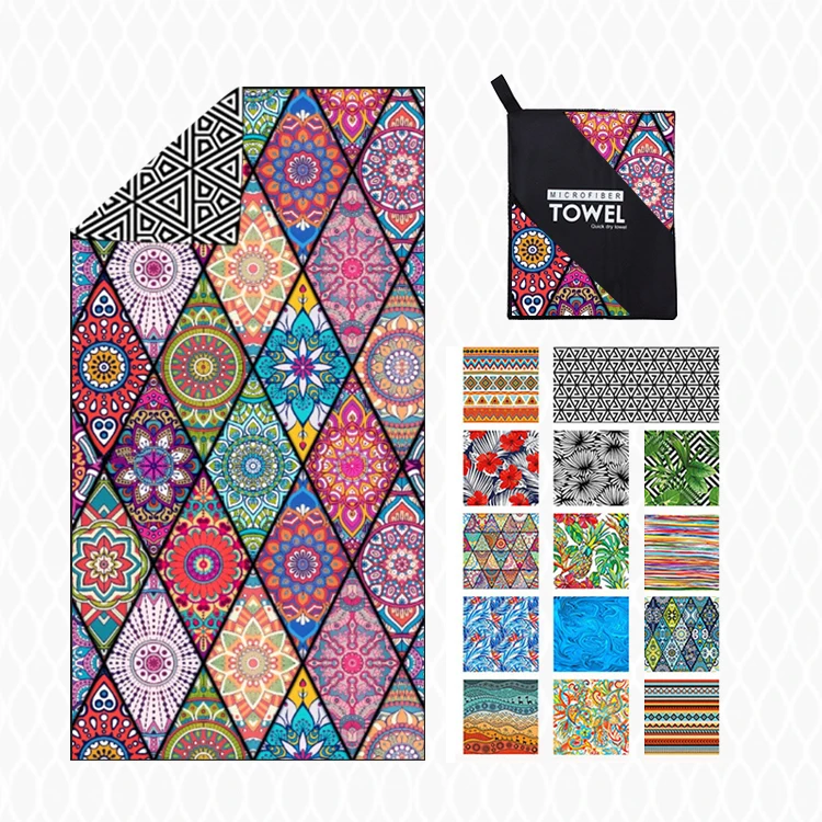 RPET Recycled Material Waffle Ultra-Absorbent Beach Towel With Logo