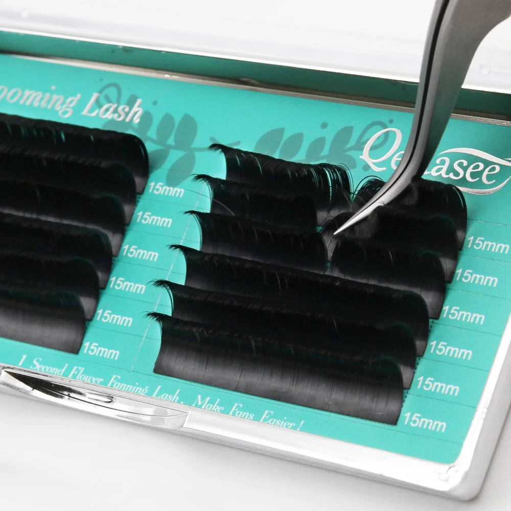 New Korea PBT black natural easy fanning lash extension smart volume lashes auto blooming lashes easy fan eyelash extension mink