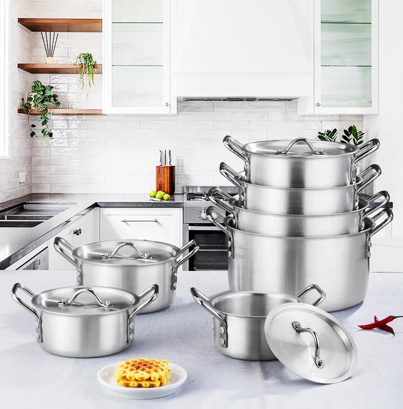 Aluminium Pots Sets Factory Direct Wholesale Cooking Aluminium Cooking Pots Cooking Kitchenware Ollas De Aluminio