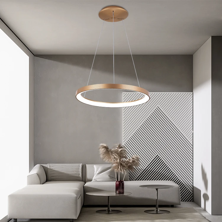 
LED Narrow Bezel Light Ring Round Straight-Down Suspending LED Pendant Light 