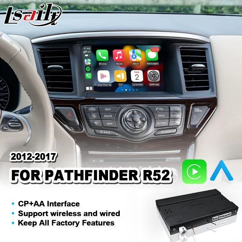 Lsailt CP + AA OEM Integration Video Interface For Nissan Pathfinder R52 Patrol Y62 370Z 2012-2017