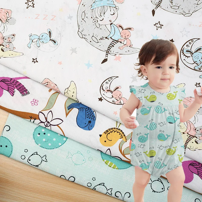 Customized Design Poplin Cotton Printed Fabric 100% Cotton Poplin Fabric  For Clothing Material For Babies