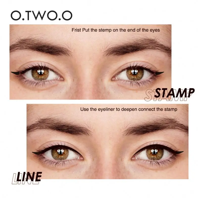 Oem O.TWO.O Eye Makeup Sumdge-proof Black Natural Liquid Eyeliner Miraculous Cat-Eye Stamp Pen Double-ended Design