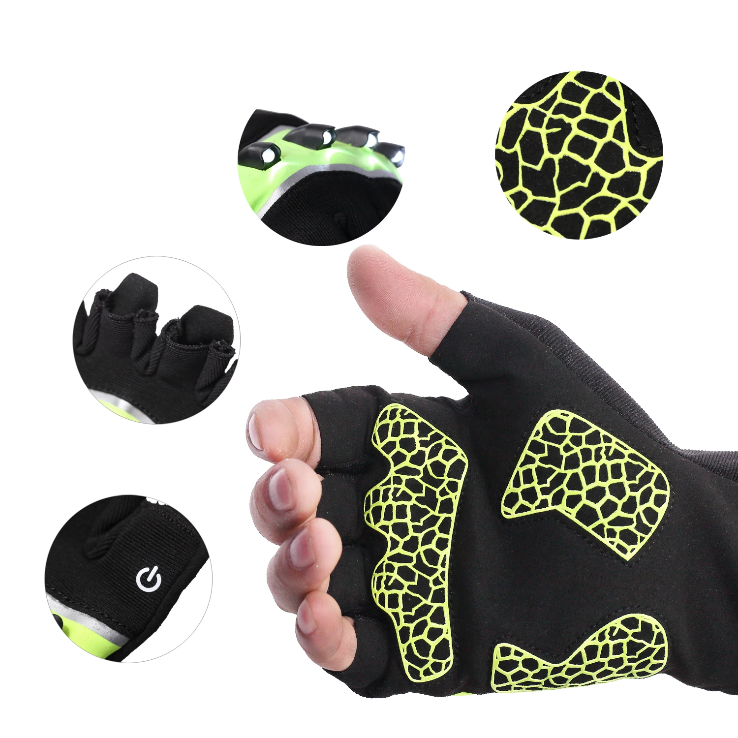 Day Wolf LED Summer Outdoor Comfortable Darkness Riding Bike Gloves