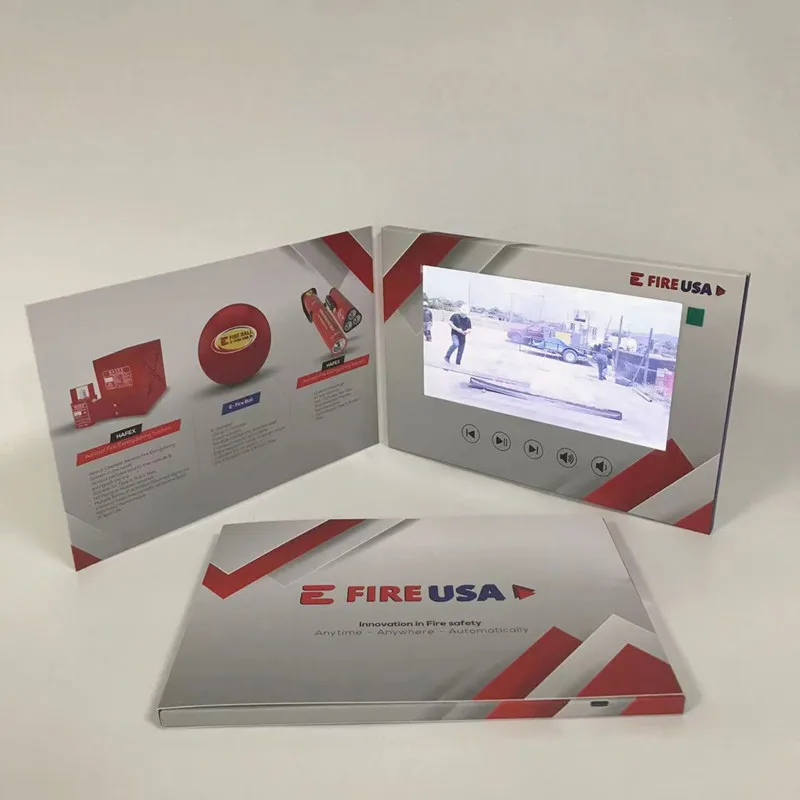 2023 Best Selling China Homemade lcd Brochure Video Card 7 Inch ips lcd Screen Gift Video Brochure Card for Business Marketing