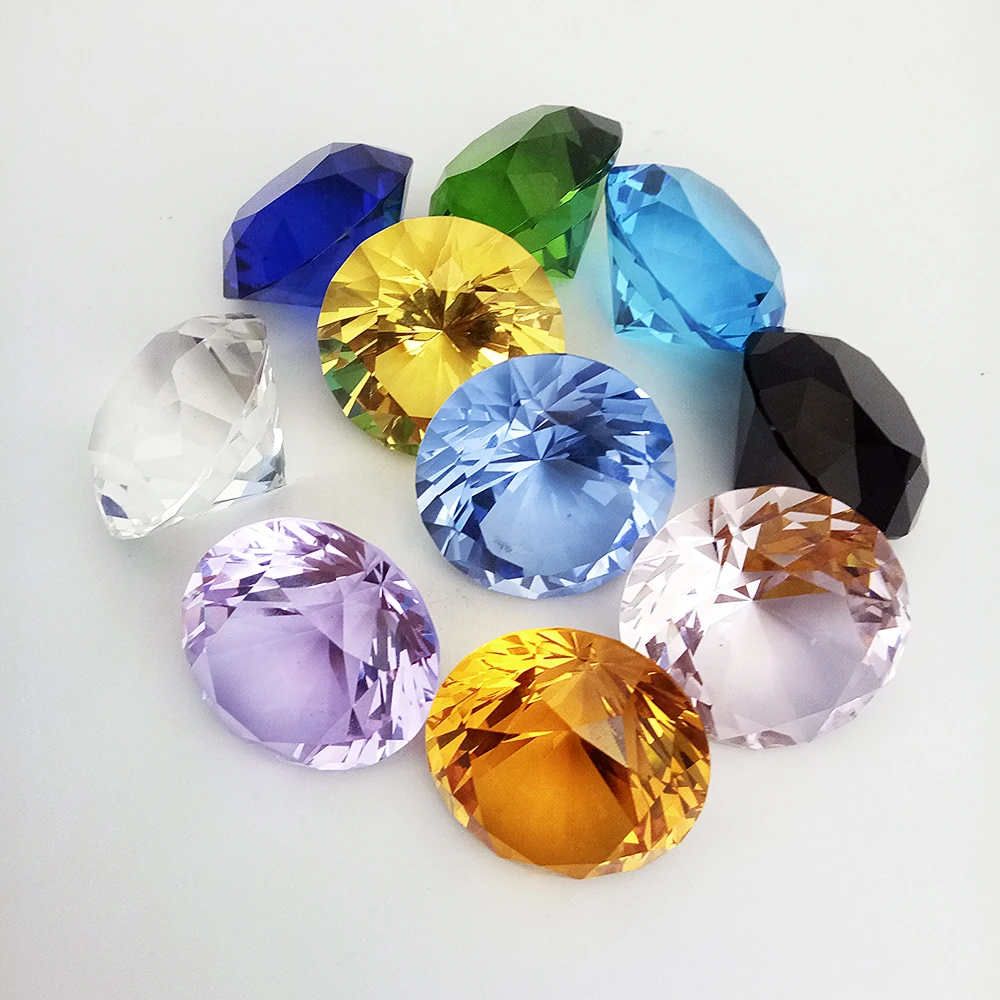 JY crystal crafts crystal diamond for wedding giant clear glass  diamond paperweight with gift box