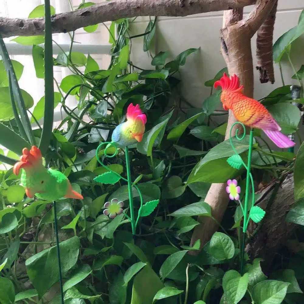 Osgoodway Wholesale High Quality Small Red Parrot Flying Bird  Animal Toys Decor Garden Ornament