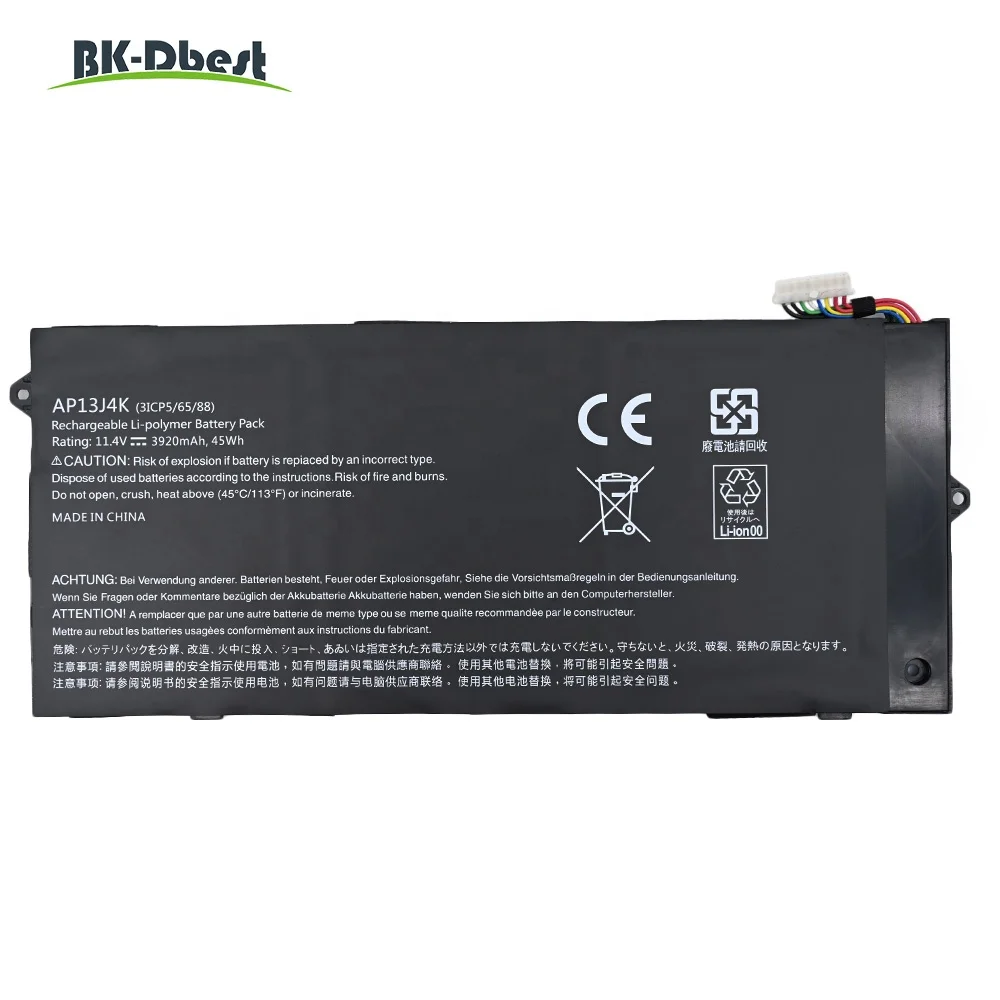 BK-Dbest 11.4v 45wh AP13J4K New Rechargeable Batteries For Acer AP13J4K Chromebook C720 13J4K C720P C740 KT 00304 001