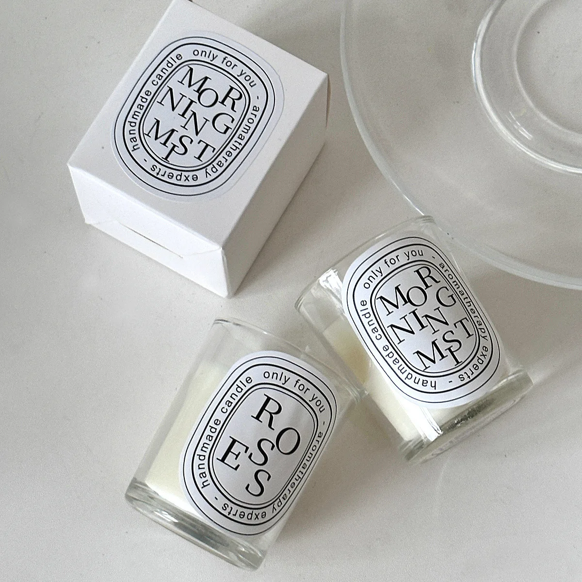 Big Size Wood Lid Matte Glossy Glass Aromatic Mini Big Large Tin Glass Soy Wax Scented Candles  Gift Set With Lid And Boxes Pack