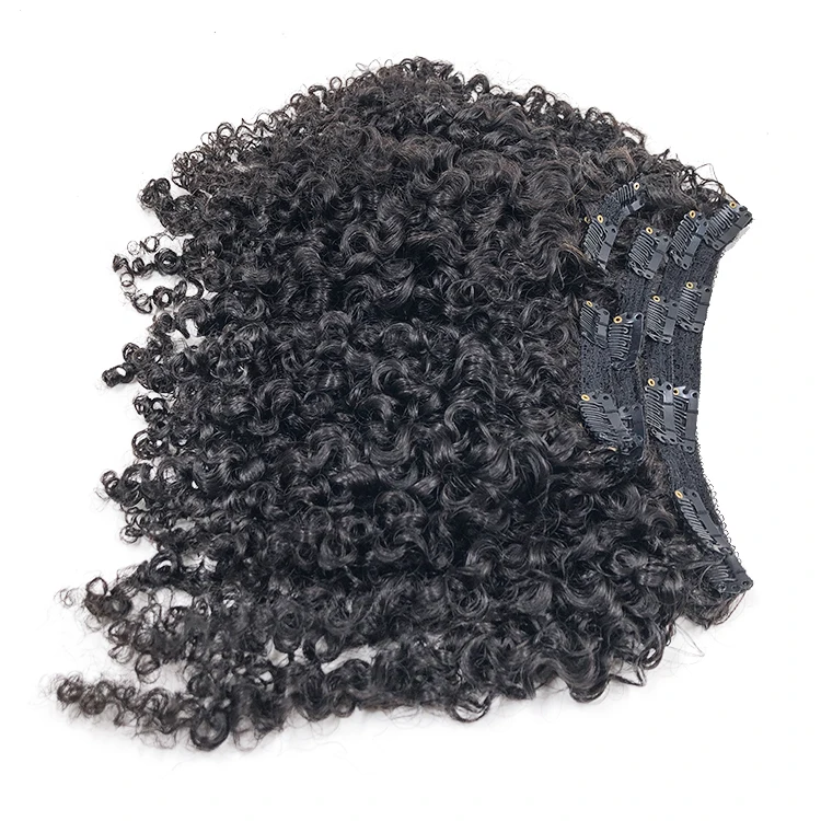 100% Virgin Human Hair Extensions Raw Afro Kinky Curly Clip-in 4A 4B 4C Waves Double Weft Lace Closure-Wholesale Price