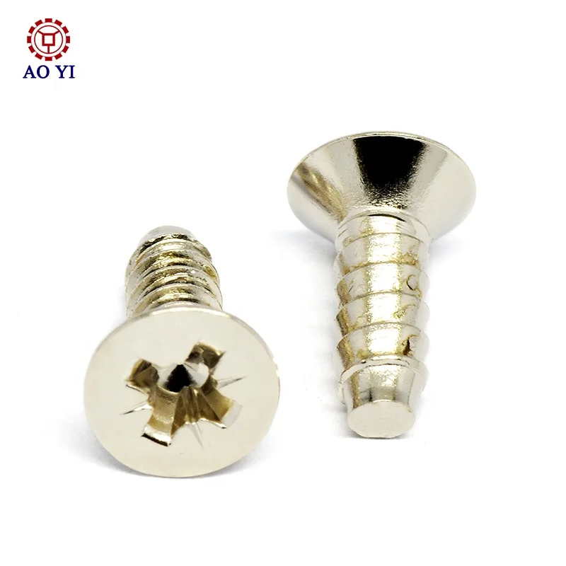 Pozi Drive Socket Countersunk Flat Head Screw with Bronze Nickel Plated Self-tapping screw