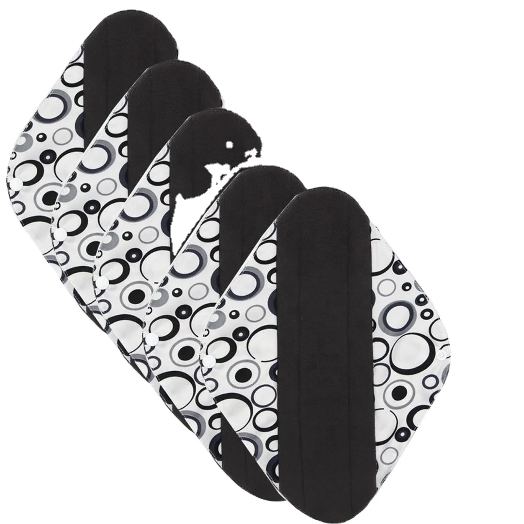 Умеренные многоразовые гигиенические прокладки, моющиеся женские тканевые менструальные прокладки, впитывающие Хлопковые женские гигиенические прокладки из органического бамбука