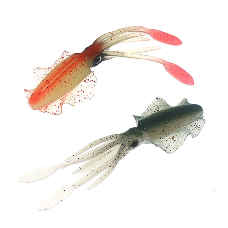 BOX-7g10cm  High Quality Squid Fishing Lures Kit(4PCS  Squid+4PCS hook)