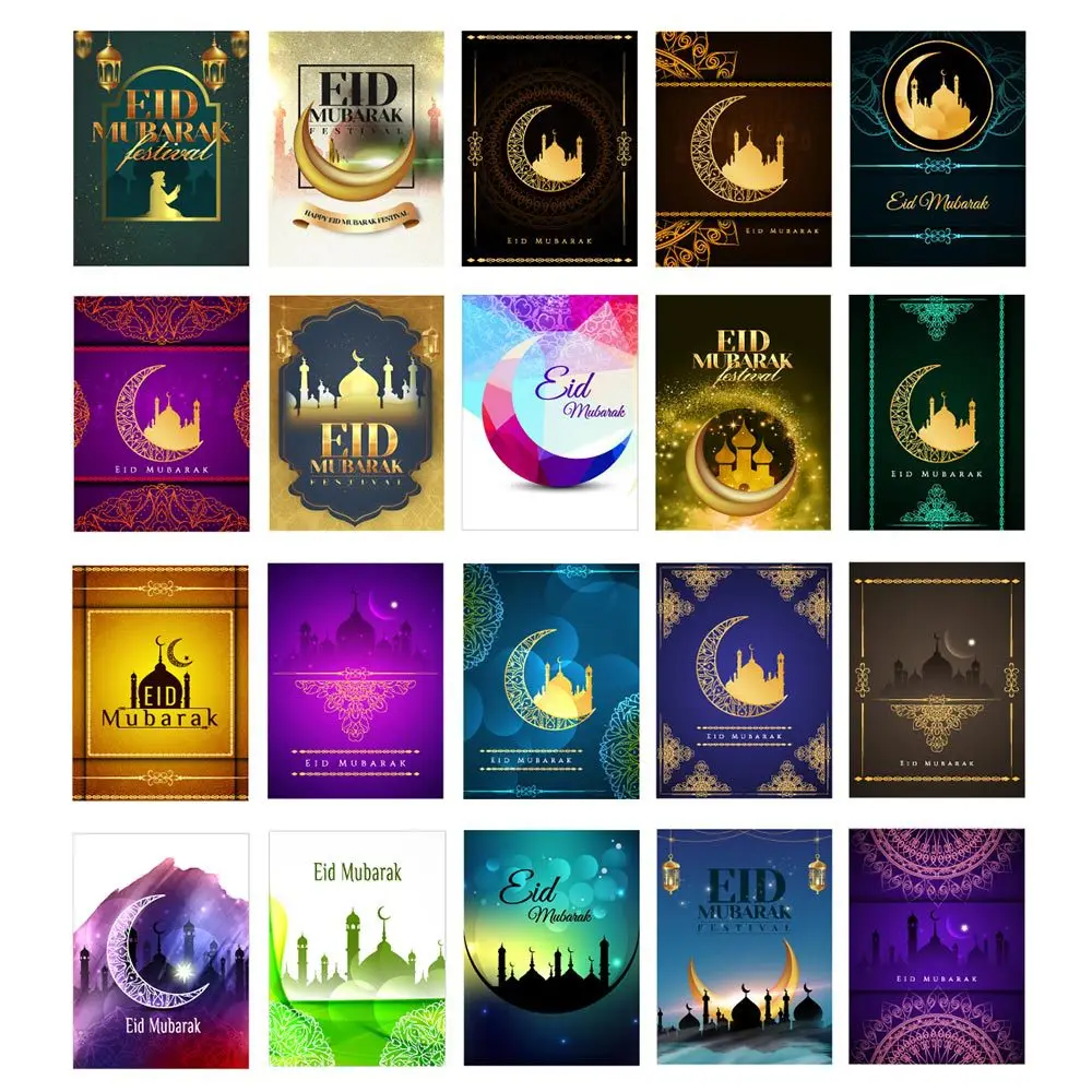 Spot EID MUBARAK greeting card star moon blessing card RAMADAN holiday gift card