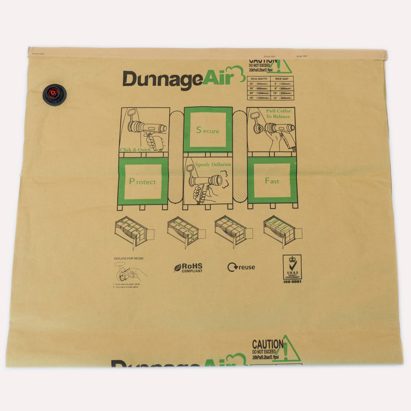 Grizzly Dunnage Bag Bolsa de Pesagem Dunnage Bag Inflator Packing Dunnage Airbags Container Loading with PA & PE Inner Bag