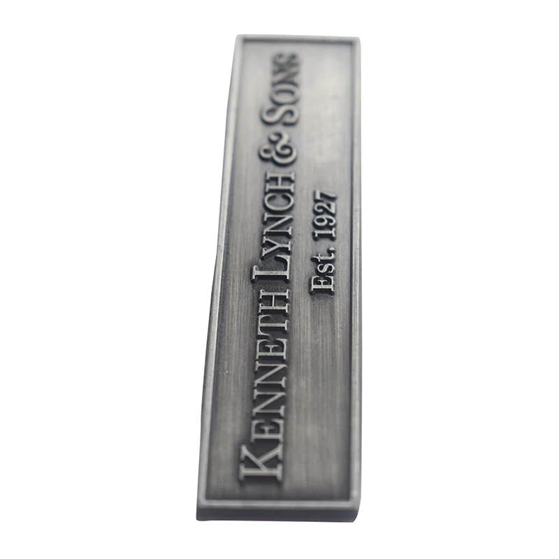 High Quality Zinc alloy custom sew metal logo label tag plate With glue on the back