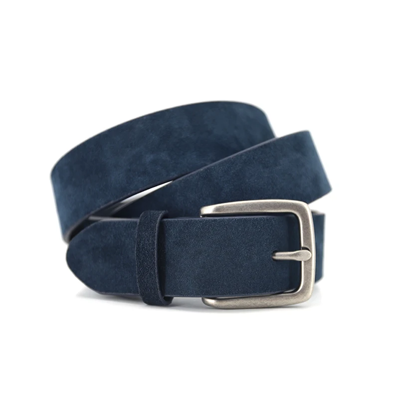 Фабричный популярный мужские синего цвета в ретро-стиле с эффектом потертости и ремешком из натуральной кожи от известного бренда по индивидуальному заказу с регулируемой квадратной металлической пряжкой