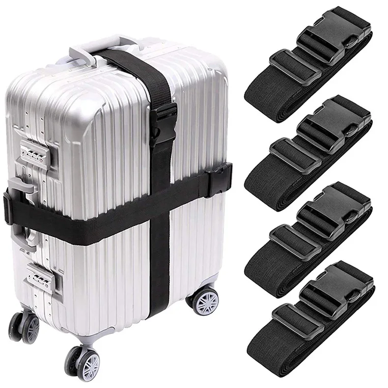 Custom Logo Adjustable Travel Tsa Luggage Belt Webbing Luggage Strap