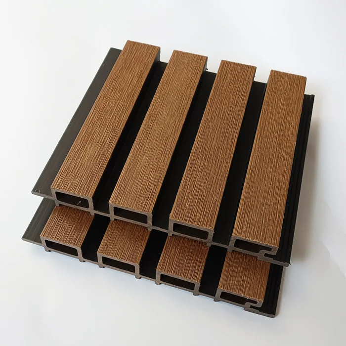 Hot selling outdoor wpc fluted wall panels Luxury durable exterior Villa fence Wall Cladding boards