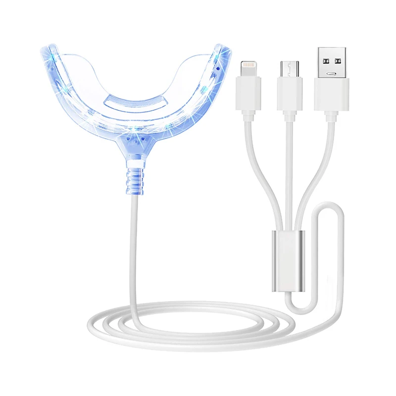 USB перезаряжаемый 16 светодиодный свет белые зубы с usb проводной отбеливание зубов