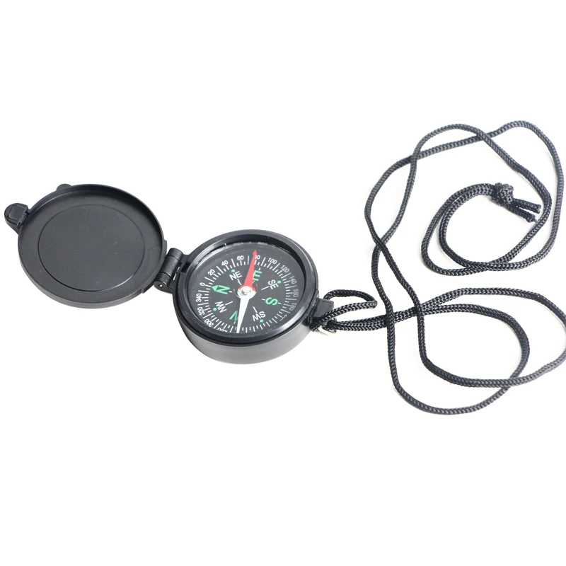 Professional Outdoor Waterproof Clamshell Compass Compass Multifunctional Portable Compass Lanyard Key Port