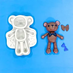 Bear Chocolate Silicone Molds 3D Breakable Teddy Bear Chocolate Mold  Valentines Day Smash Bears Mousse Cake Dessert Baking Jell