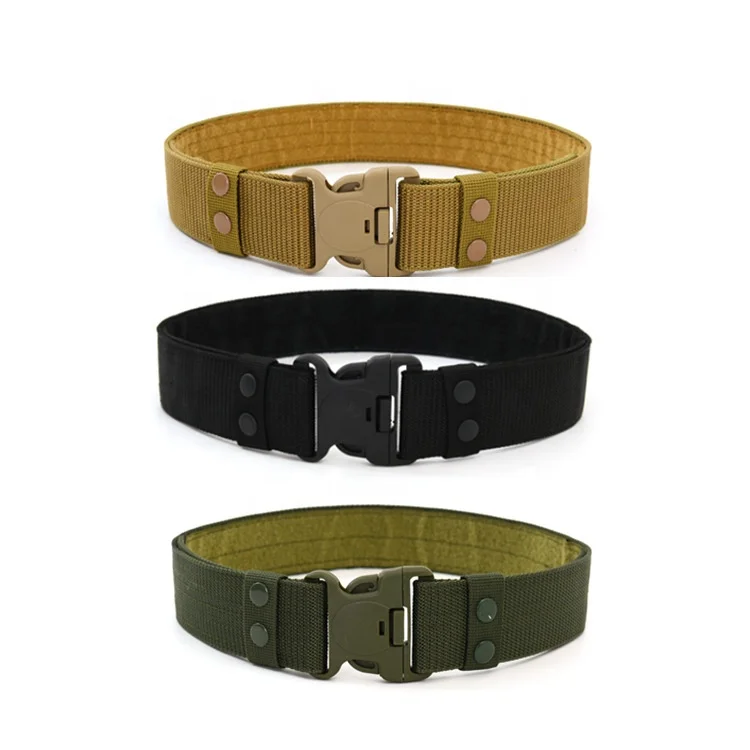 5.5cm Wide Fabric Security Training  Canvas PP Outdoor Tactical Belt with Plastic Quick Release Buckle