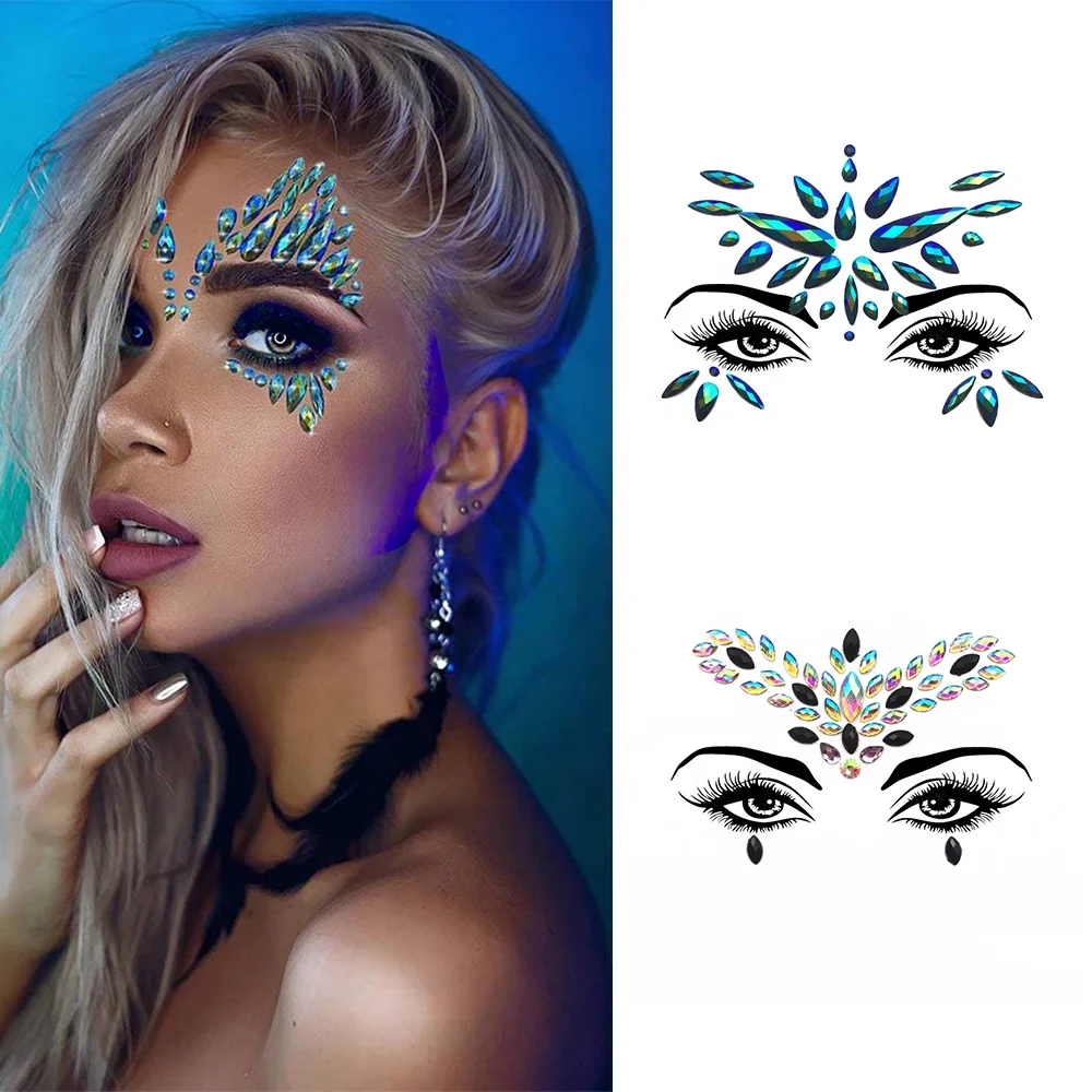 Beauty Festival Face Gem Forehead Tattoo Sticker Rhinestone Party Decor Gem Eye Sticker