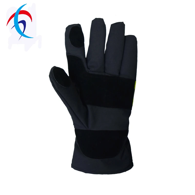 Manufacturers Direct Low Price Dark Blue Fireman Fireproof Glove for Fire Fighting