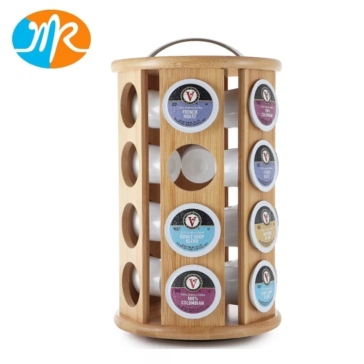 K-Cup Holder Coffee Stand Bamboo Coffee Pod Organizer Holder