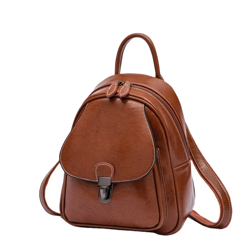 Fashion Handmade New Real Leather Backpack Retro Genuine Natural Cowhide Leather Vintage Backpack Casual Bags