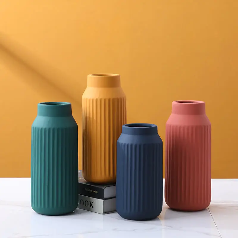 Hot sale indoor decoration modern flower vase ceramic porcelain large vase matte ins style vase for flowers