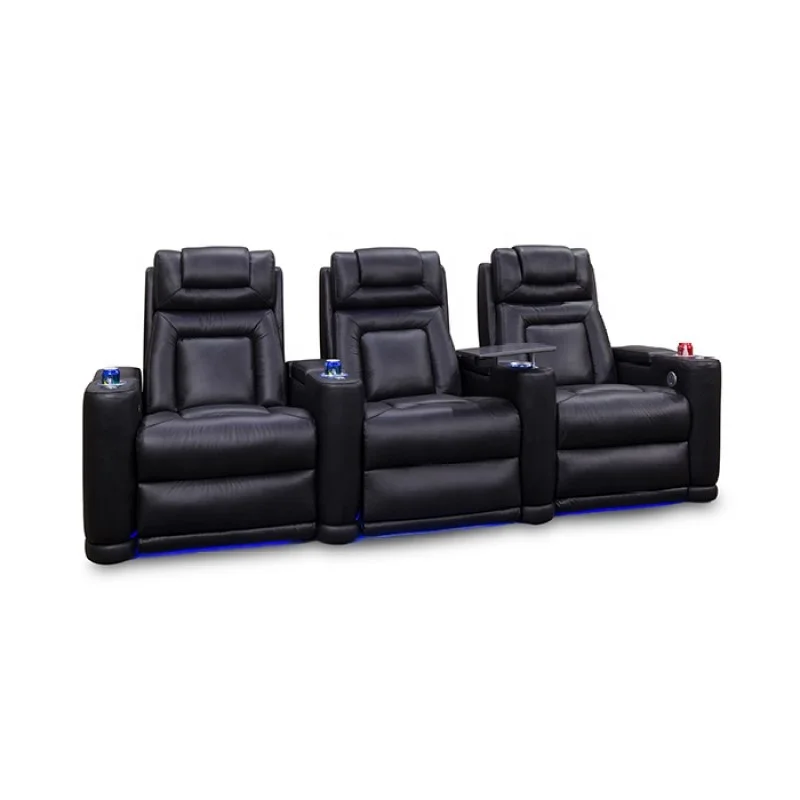 YASITE 3 Seater Modern Leather Recliner Functional Theater Sofa Chair Furniture for Home