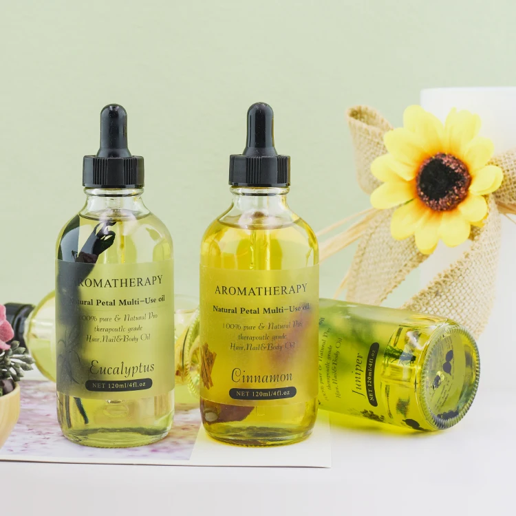 Wholesale organic flower oil hair nail skin face facial body massage rose lavender Cinnamon essential oil 100% pure vegan bulk