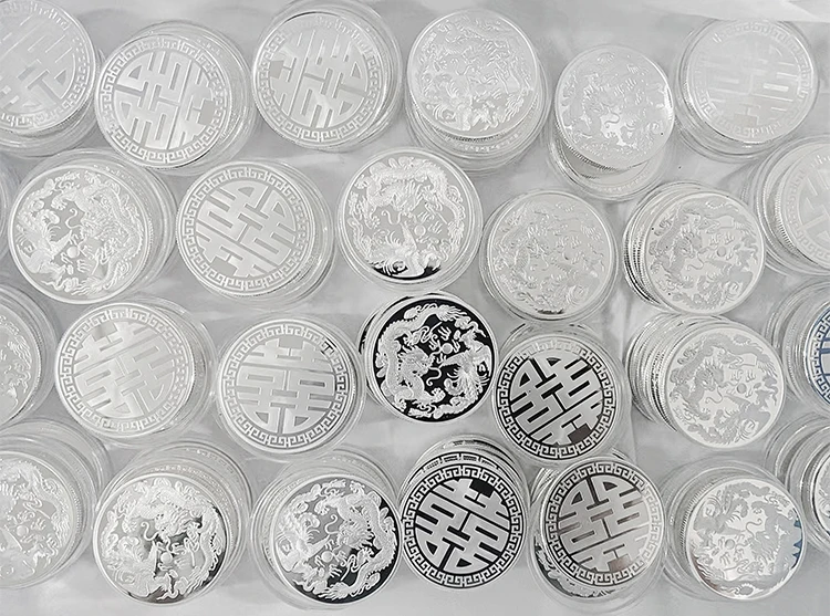 gift fine USA 1 oz custom 3d embossed logo real gold metal pure 999 silver coin