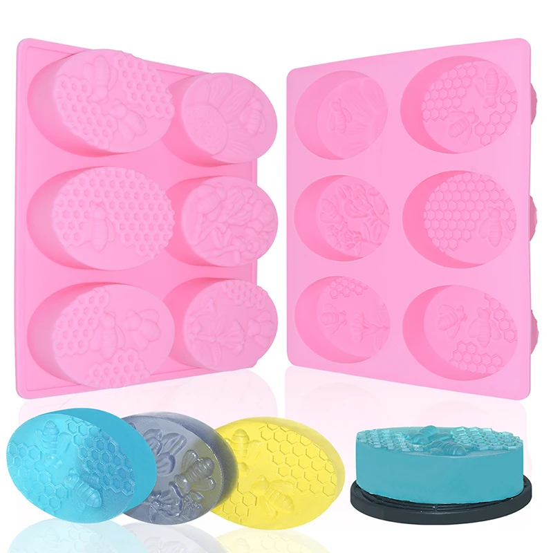 Low moq silicone soap mold DIY handmade 6 cavity flower bee shape soap mold for making soap and chocolate