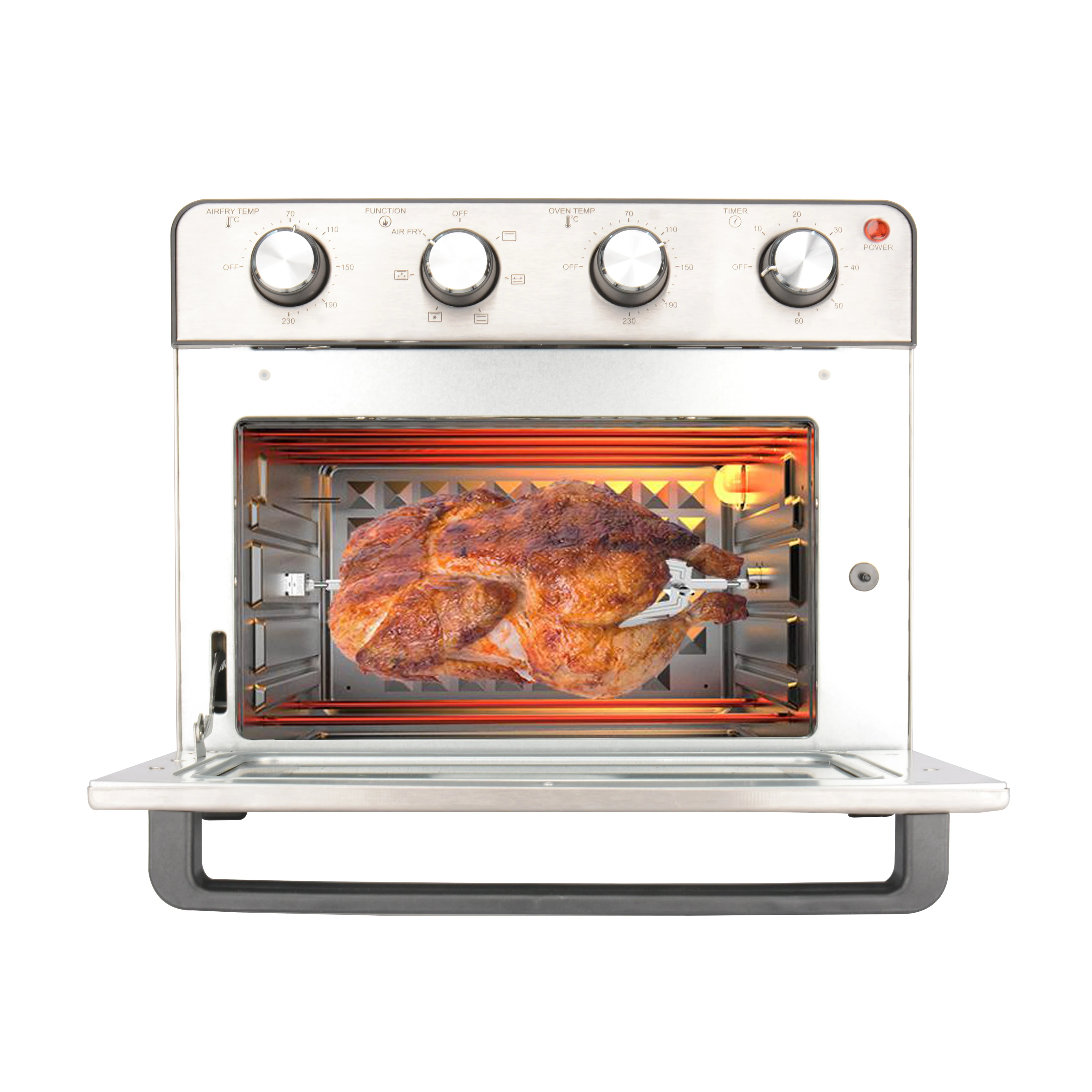 10-in-1 Air Fryer Ultra Large Capacity Toaster Convection Oven, 23L Electric CB Stainless Steel Square PFA 3 Years Keep Warm 220