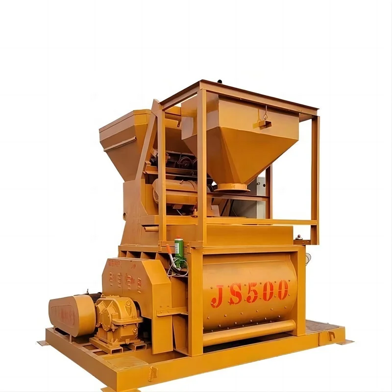 Js500 500L Forced Self Loading Cement Mixing Machine Pulleys Price German Electric Concrete Mixer Machine With Lift